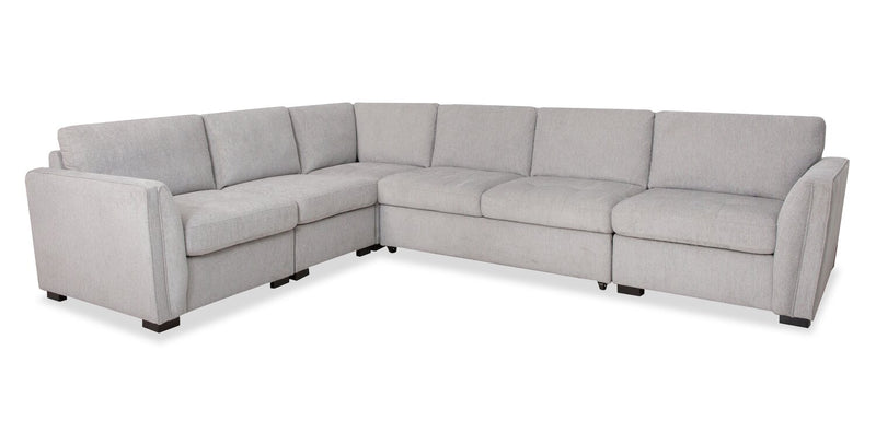 Sofa sectionnel Vault 5 pièces avec causeuse-lit et fauteuils de rangement - gris