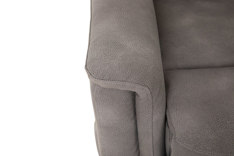 Fauteuil basculeur à inclinaison électrique Claire de 34 po en tissu d’apparence cuir - gris anthracite 