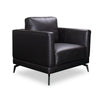 Fauteuil Melrose de 36,5 po en cuir véritable de qualité supérieure avec pattes en métal - noir