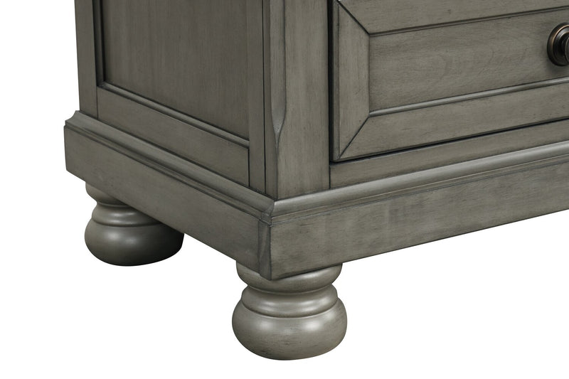 Commode verticale de chambre à coucher Chelsea de 38 po (L) x 52 po (H) à 5 tiroirs - grise