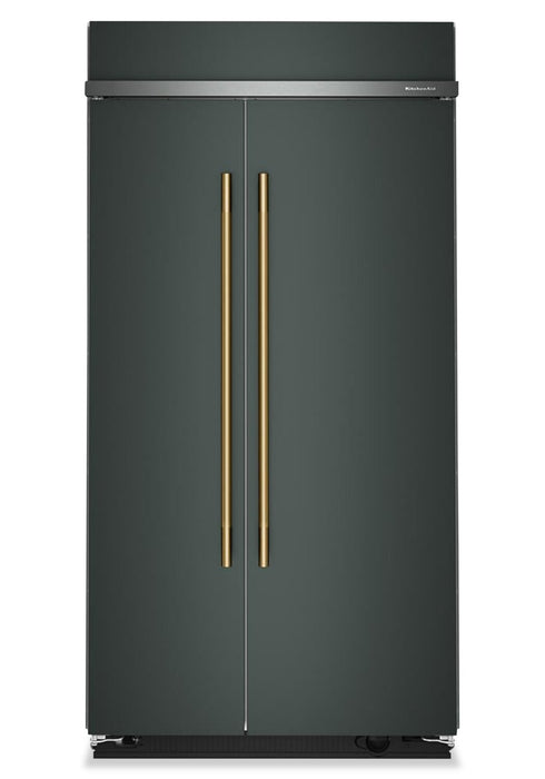 Réfrigérateur encastré KitchenAid de 42 po et de 25,5 pi³ à compartiments juxtaposés avec intérieur platine – genièvre - KBSN742SJP