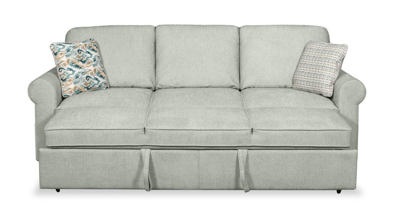 Sofa-lit Haven de Scott Living de 96 po en tissu de chenille avec pattes en bois - bleu écume de mer