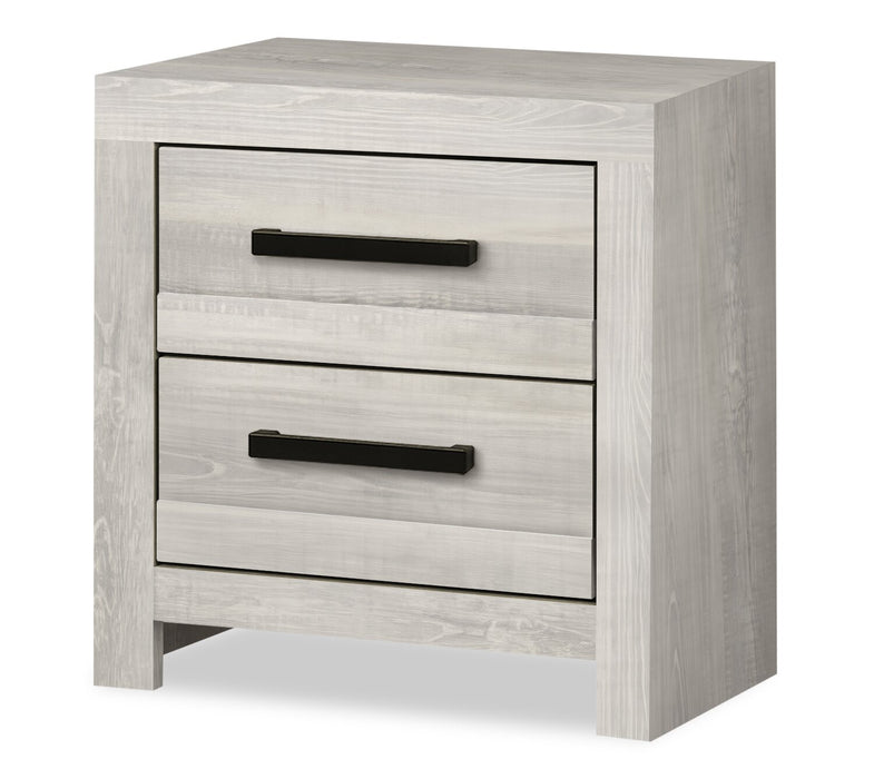 Ensemble de chambre à coucher Aspen 6 pièces avec lit, commode, miroir et table de nuit, gris - format grand lit
