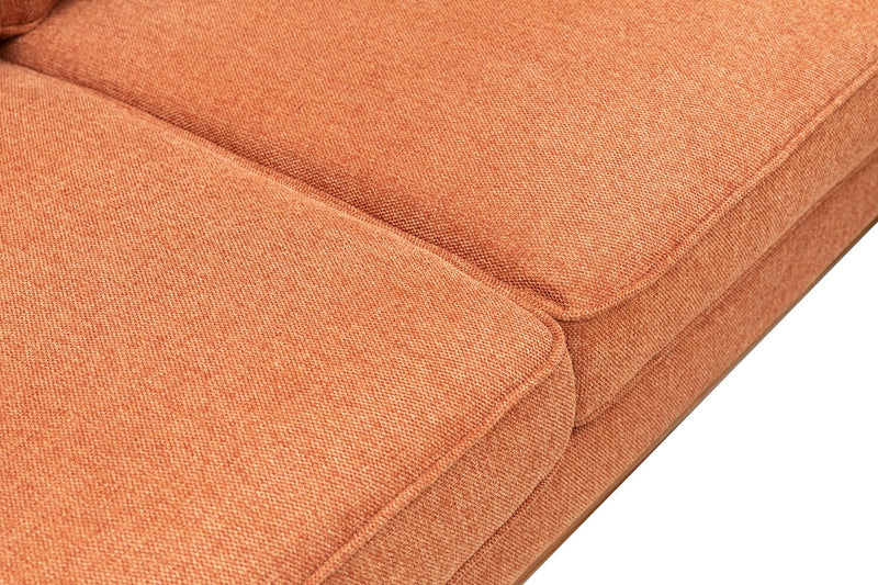 Sofa sectionnel Kassia de Kort & Co. 2 pièces en tissu d’apparence lin avec base et pattes en bois - orange