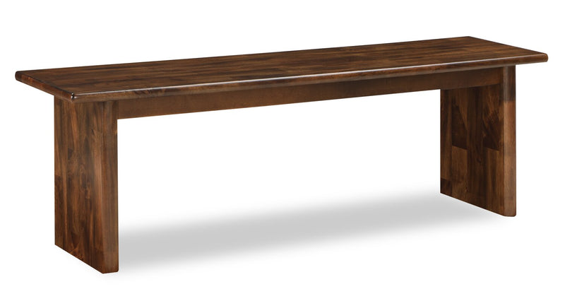 Ensemble de salle à manger Vale 6 pièces en bois avec table de 72 po (l), banc et 4 chaises - brun et beige