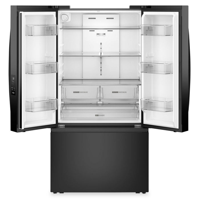 Réfrigérateur Whirlpool de 36 po et de 31 pi3 à portes françaises avec machine à glaçons - noir- WRFF3136SB