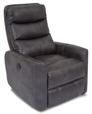 Fauteuil berçant et pivotant à inclinaison électrique Quinn de Cindy Crawford Home de 31 po en tissu d’apparence cuir - gris
