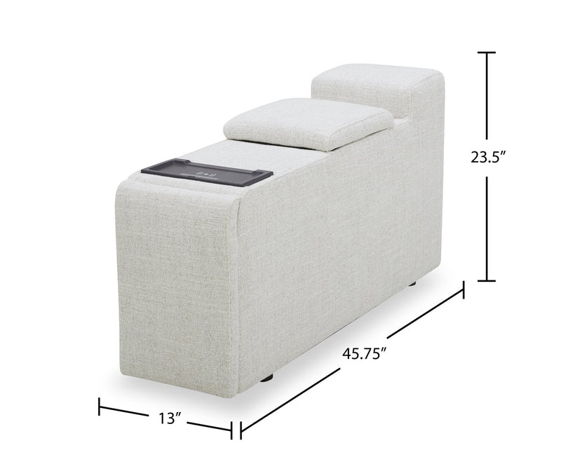 Console de rangement modulaire Sky de 13 po en tissu avec port USB - blé Nathan