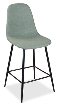Tabouret Jax de hauteur comptoir de 26 po (H) en tissu de polyester et en métal - vert