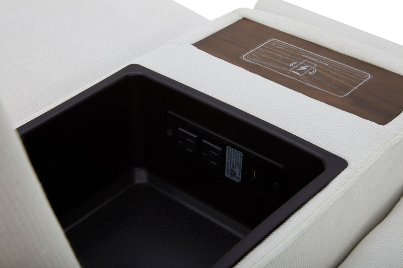 Sofa sectionnel inclinaison électrique Essence 6 pièces avec appuie-têtes électriques - ivoire