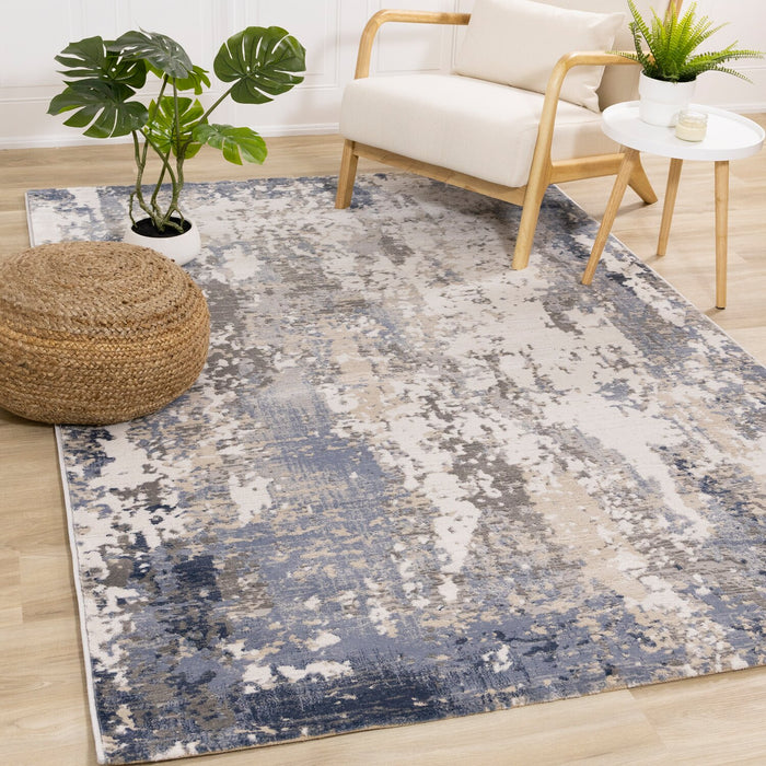Carpette Lucas vieillie 7 pi 10 po x 10 pi 6 po - bleue