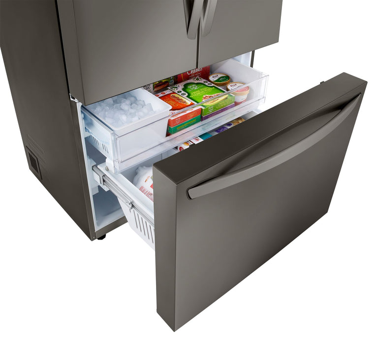 Réfrigérateur LG de 36 po et de 27 pi3 de profondeur comptoir à portes françaises - acier inoxydable noir PrintProofMC - LRFLC2706D