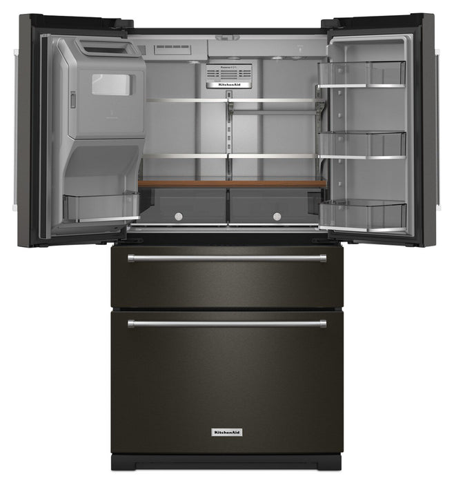 Réfrigérateur KitchenAid de 26,2 pi³ et de 36 po à portes françaises - acier inoxydable noir - KRMF536RBS