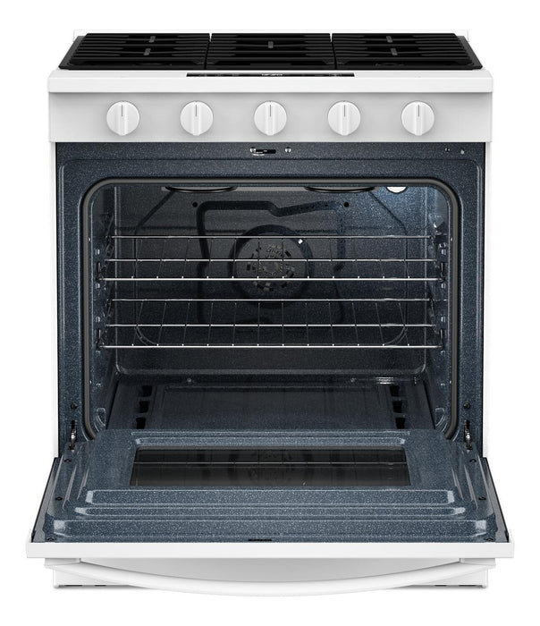 Cuisinière à gaz Whirlpool de 5 pi³ et de 30 po avec cuisson à air - blanche - WSGS5030SW