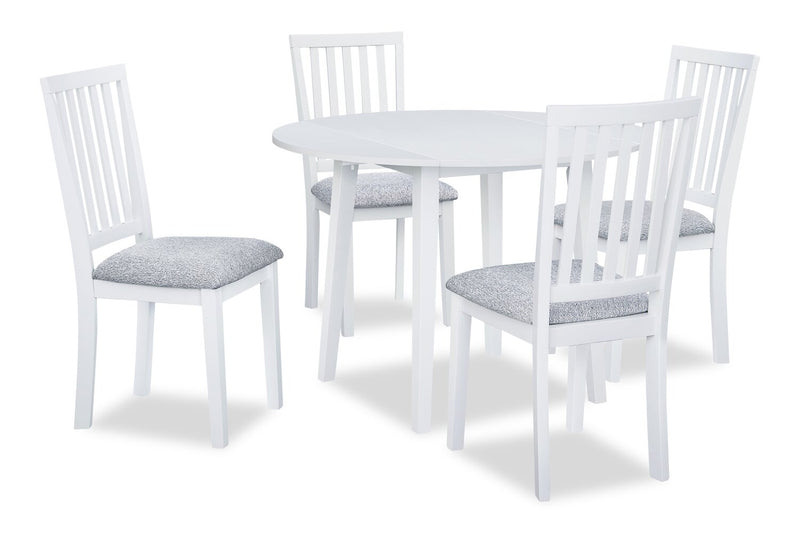 Table de salle à manger ronde Bryn de 42 po avec abattant - blanche