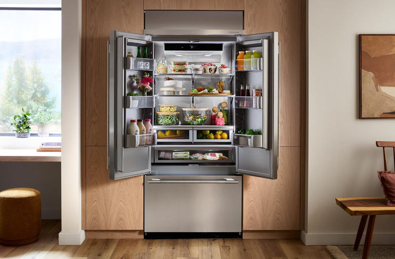 Réfrigérateur KitchenAid de 20,8 pi3 et de 36 po à portes françaises à congélateur inférieur - acier inoxydable - KBFN536SPS