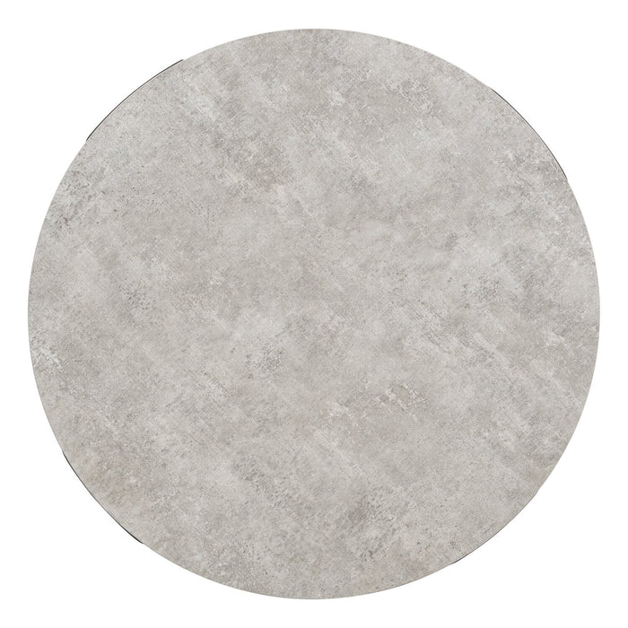 Table à café ronde Felicity de 36 po avec tablette et roulettes - grise