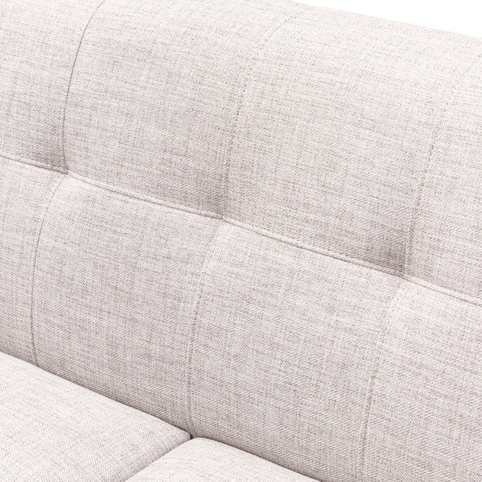 Sofa Freeman de Kort & Co. de 80 po de format condo en tissu d’apparence lin avec base et pattes en bois - blanc colombe