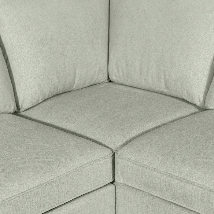 Sofa-lit sectionnel de droite Haven de Scott Living 4 pièces en tissu de chenille avec fauteuil long de rangement - bleu écume de mer