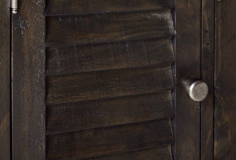 Meuble pour téléviseur rustique Baron de 72 po en pin avec rangement et système de gestion des câbles pour téléviseurs jusqu’à 80 po - anthracite vieilli