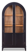 Armoire vitrée arquée Aeris de Kort & Co. avec portes en verre - noir mat et chêne naturel 