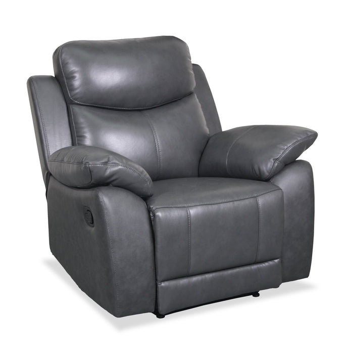 Fauteuil inclinable Cornell de 40,16 po en cuir véritable de qualité supérieure - gris