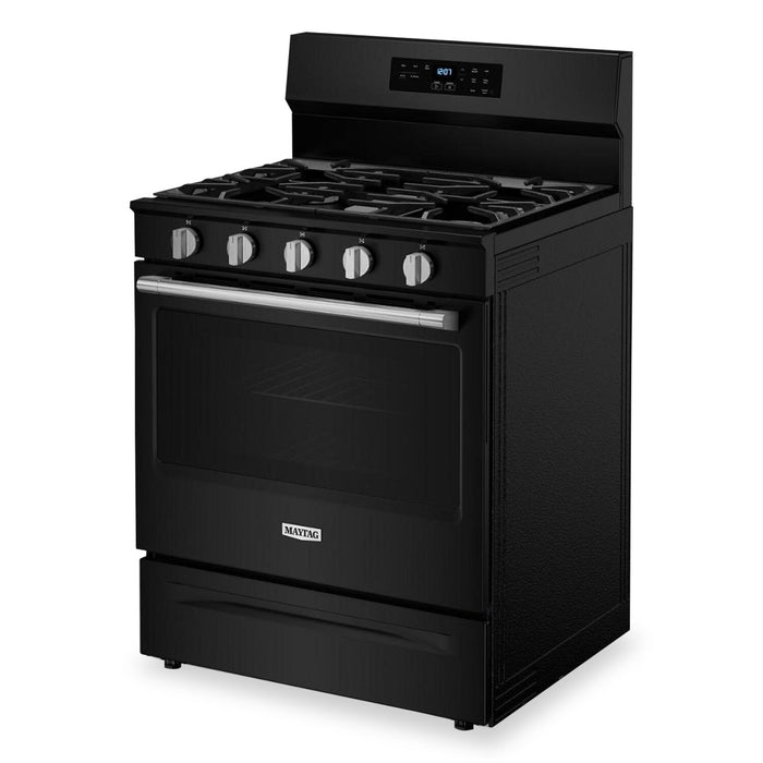 Cuisinière à gaz Maytag de 5 pi3 à convection avec friture à air sans préchauffage - noire - MFGS6030RB