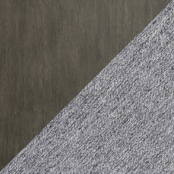 Chaise de salle à manger Bryn avec siège en tissu et dossier à lattes - gris foncé