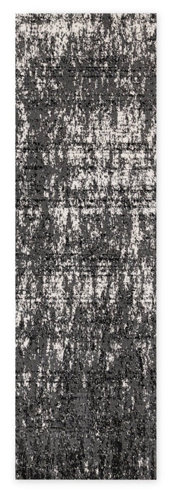 Carpette lavable Fresh grise et blanche à effet vieilli - 2 pi 0 po x 6 pi 7 po
