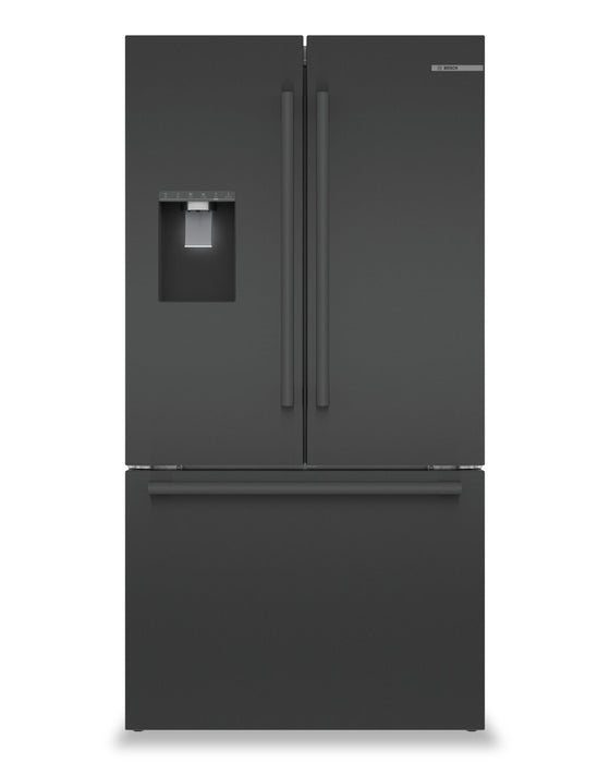 Réfrigérateur Bosch de 21,6 pi³ à portes françaises à congélateur inférieur - Acier inoxydable noir - B36CD52SNB