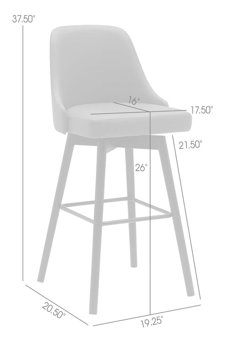 Tabouret Nash de hauteur comptoir en tissu de polyester et en métal avec siège pivotant - gris foncé
