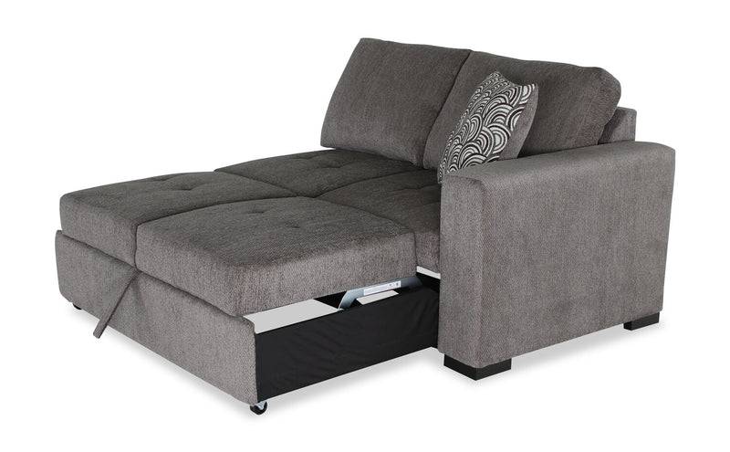 Sofa-lit sectionnel enveloppant de gauche Legend 2 pièces fabriqué au Canada en tissu de chenille - brun étain