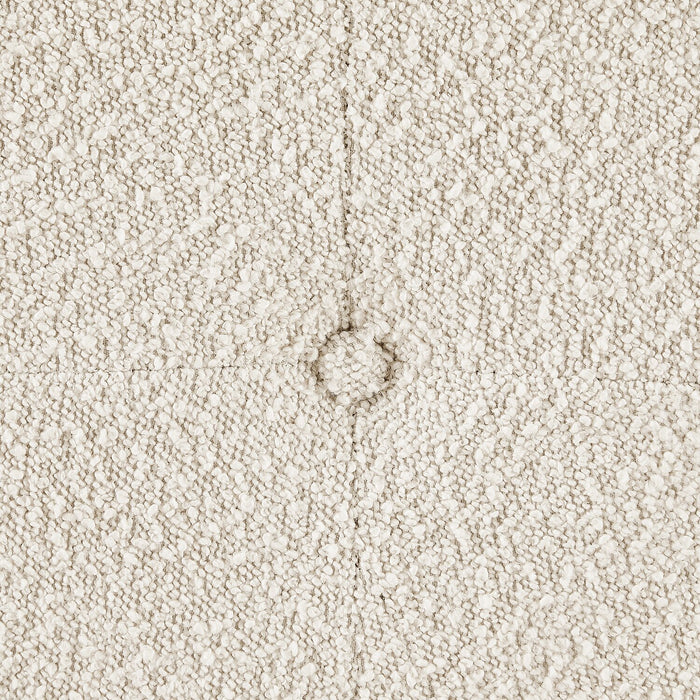 Pouf de rangement rond Ontario de 14,75 po en tissu - blanc