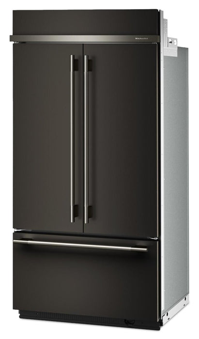 Réfrigérateur KitchenAid de 24,2 pi³ et de 42 po à portes françaises à congélateur inférieur - minerai noir - KBFN542SBE