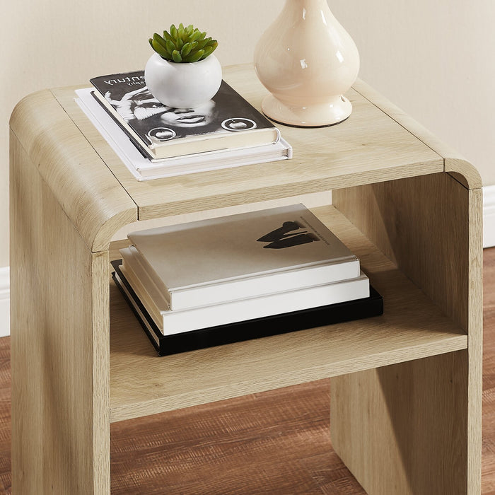 Table de nuit Odin de 18 po (l) x 25,75 po (H) avec tablette de rangement - naturelle
