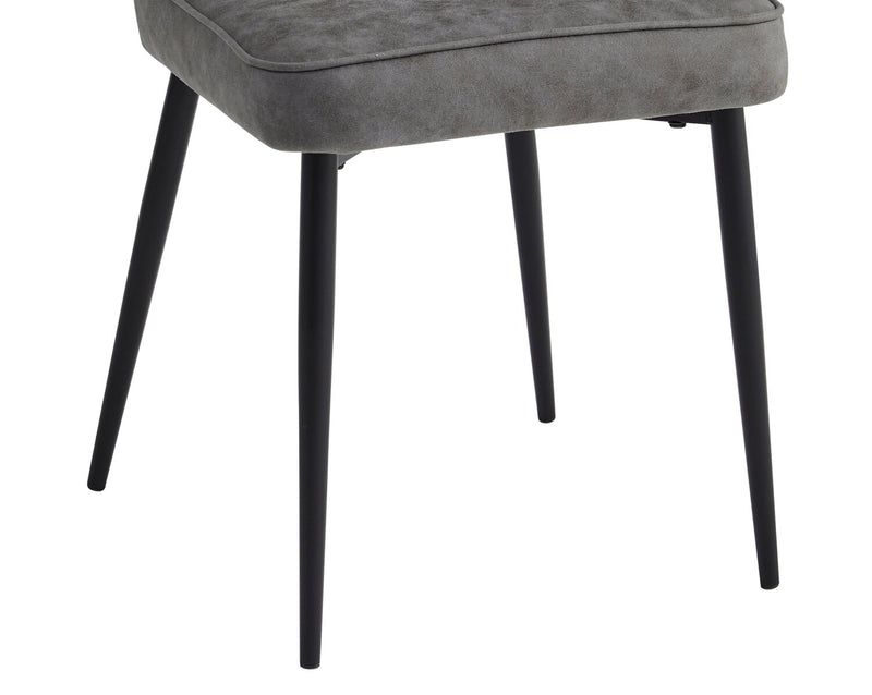Chaise de salle à manger Tavo en tissu de microfibre de polyester et en métal - grise