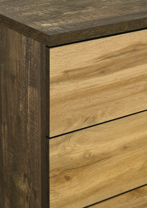 Commode verticale de chambre à coucher Silas de 33 po (L) x 47,5 po (H) à 5 tiroirs - brun rustique