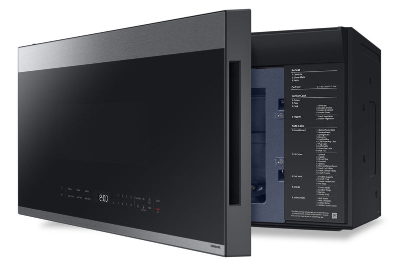 Four à micro-ondes à hotte intégrée Samsung de 2,1 pi³ avec 400 pi³/min et commandes tactiles en verre - acier inoxydable - ME21DG6500SRAC