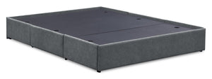 Base de lit de rangement Amos rembourrée en tissu anthracite avec 3 tiroirs intégrés - format grand lit