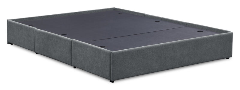 Base de lit de rangement Amos rembourrée en tissu anthracite avec 3 tiroirs intégrés - format grand lit