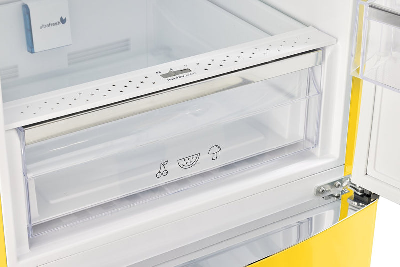 Réfrigérateur Classic Rétro par Unique de 24 po et de 12 pi3 à congélateur inférieur - jaune canari - UGP-340L Y AC