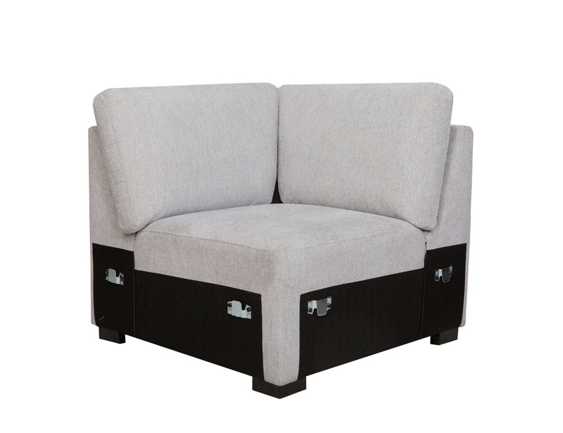 Sofa sectionnel Vault 9 pièces avec causeuse-lit, 4 fauteuils de rangement et console de rangement avec USB - gris