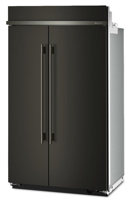 Réfrigérateur encastré KitchenAid de 29,4 pi3 et de 48 po à compartiments juxtaposés - minerai noir - KBSN748SBE