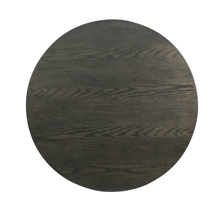 Table à café moderne ronde Eldon de 38 po en bois massif - grain de café