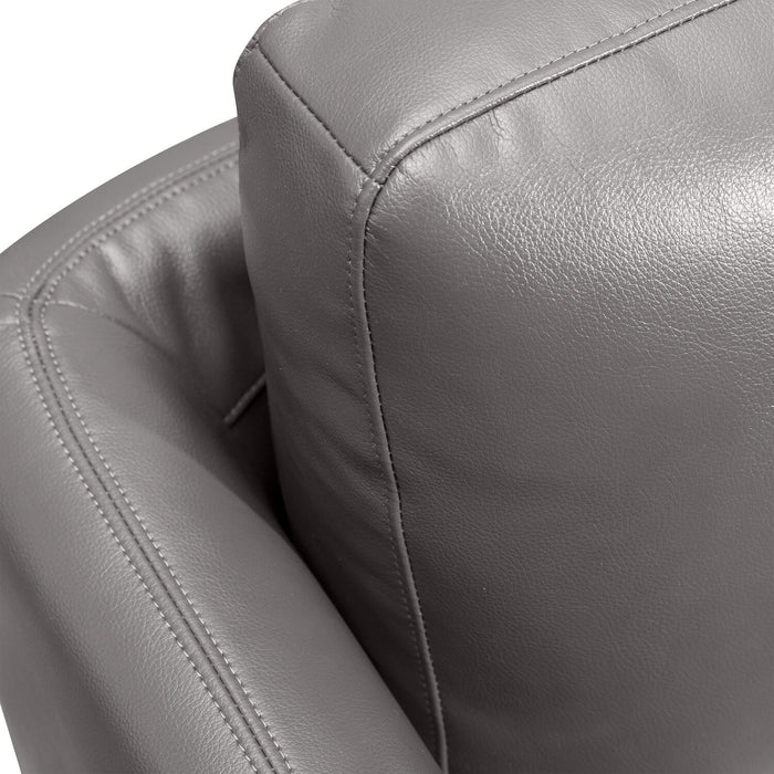 Sofa Erin de 80,3 po en tissu d’apparence cuir avec coussins de siège capitonnés - gris