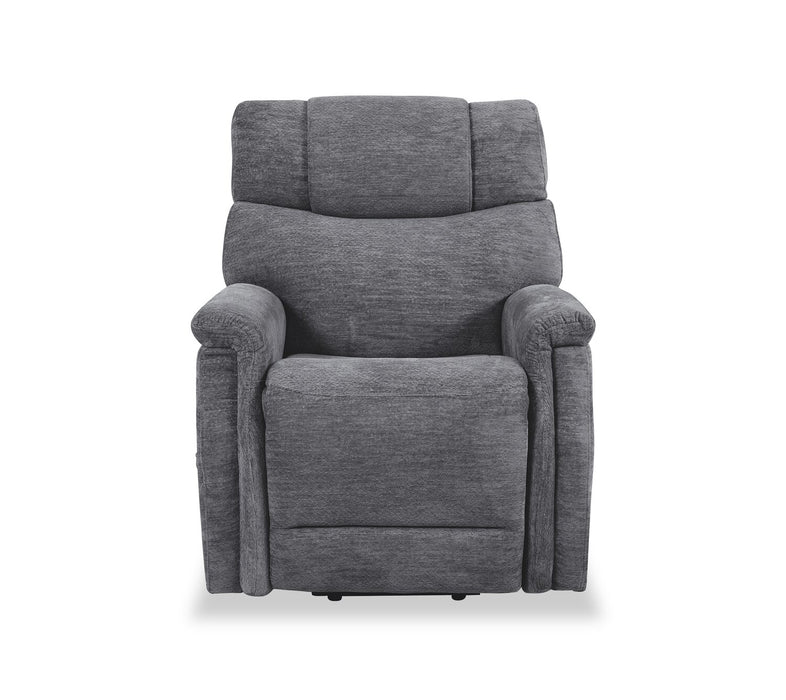 Fauteuil basculeur à inclinaison électrique Claire de 34 po en tissu de chenille - gris granite 