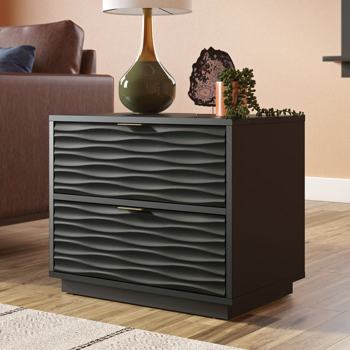 Moderne Reese de 24 po à 2 tiroirs - noir