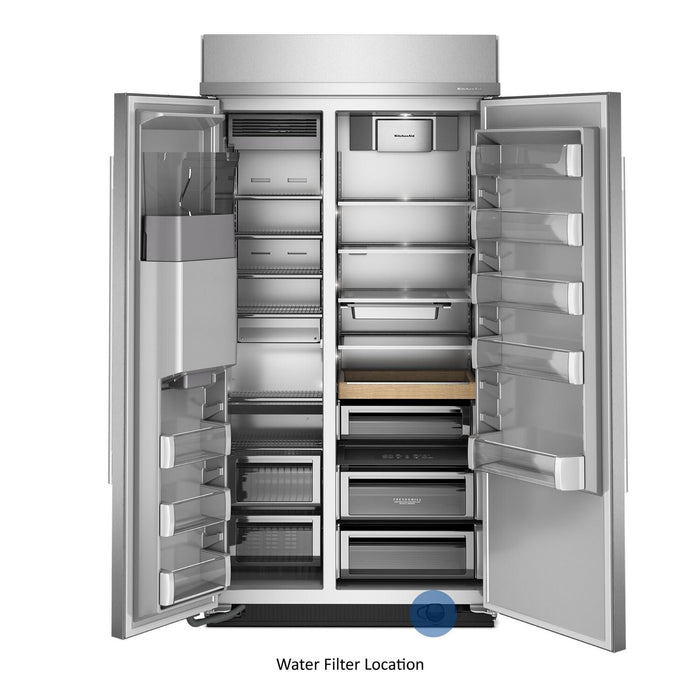 Réfrigérateur encastré KitchenAid de 25,1 pi3 et de 42 po à compartiments juxtaposés - acier inoxydable - KBSD742SPS