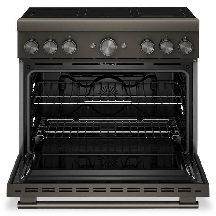 Cuisinière à induction KitchenAid de 5,1 pi3 et de 36 po avec friture à air sans préchauffage - minerai noir - KFIS936SBE 
