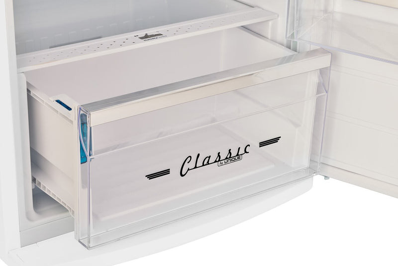 Réfrigérateur Classic Rétro d’Unique de 24 po et de 11 pi3 à congélateur supérieur - blanc guimauve - UNQ-310L W TM